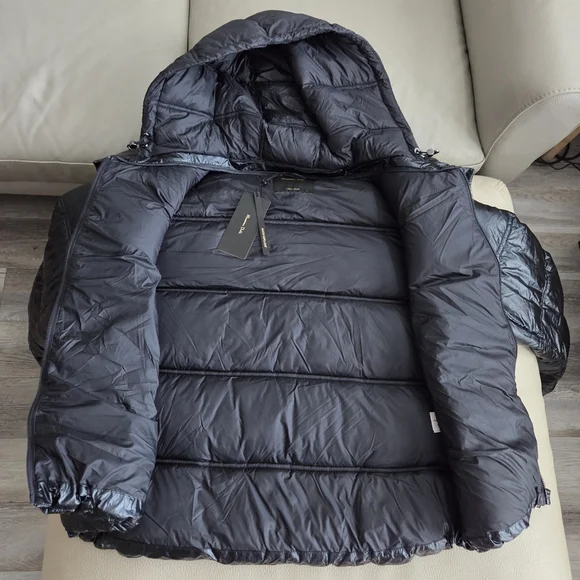 NWT - Massimo Dutti Women's Water Repellent Metallic Puffer Jacket - Size XL - Picture 9 of 15